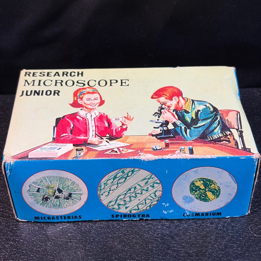Vintage Mighty Microscope Junior No 102 Metal 150X 300X Science Kit with Box